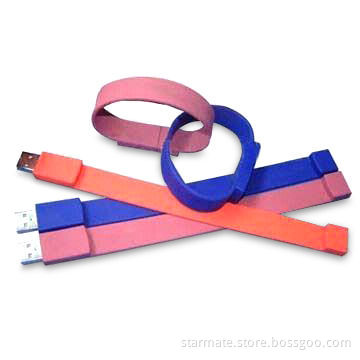 Wristband USB Flash Drives with Rubber Housing, Available in Various Colors